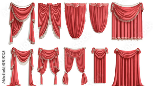 Theater Curtain Design Set Wide Angle