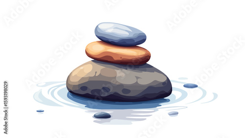 Balanced Stone Arrangement Landscape Zen Concept