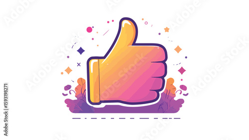 Positive feedback icon in central composition