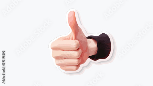 3D Thumbs Up Hand Gesture Sticker