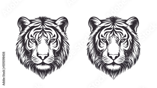 Tiger Head Icon Vector Illustration