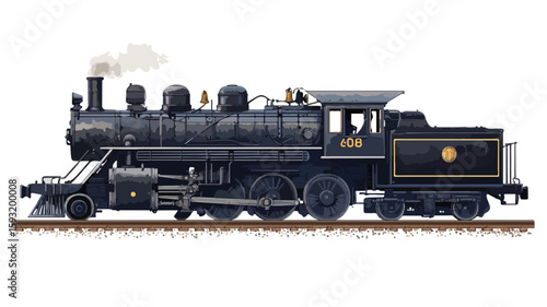 Wide Angle Train Locomotive Centered