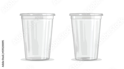 Wide Angle Plastic Cup Mockup for Milk