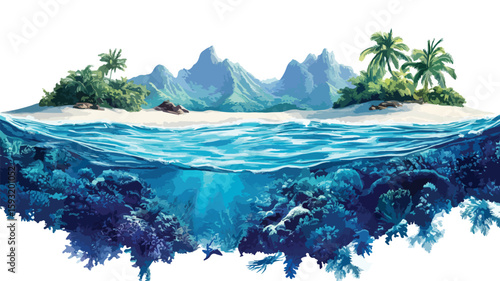 Tropical Water Wide Angle Centered View