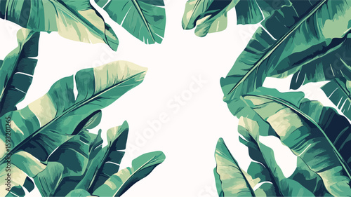Vibrant Tropical Banana Leaf Illustration