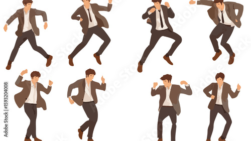 Businessman in Various Action Poses