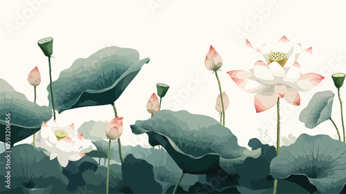 Lotus Flower Vector Illustration