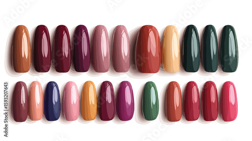 Nail Color Variations Vector Image
