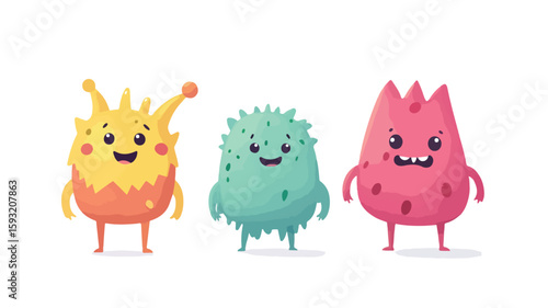 Adorable Germ Bacteria Characters Collection