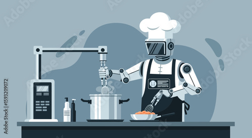 Automated Gastronomy Futuristic Chef Preparing Meal Using Robotics Technology