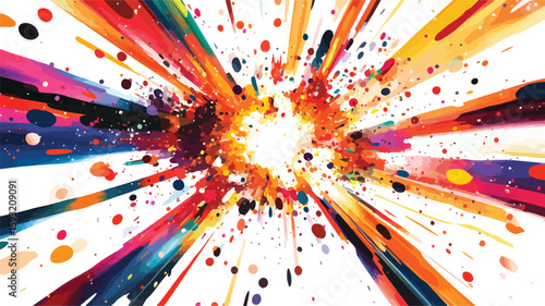 Colorful cosmic explosion abstract art