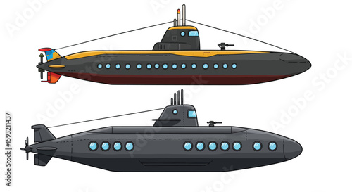 Set of Submarine Icons