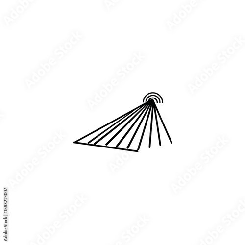 Minimalist hammock swings gently relaxing summer outdoors leisure