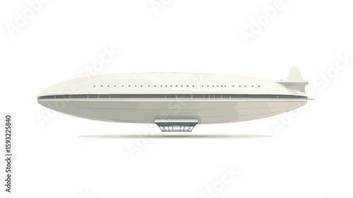Vintage Zeppelin UFO Architecture White Background