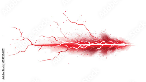 Intense Red Lightning Bolt Centered Image