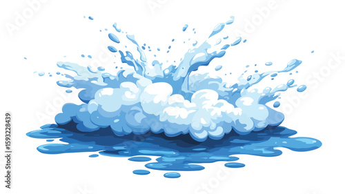 Refreshing water splash in wide angle view