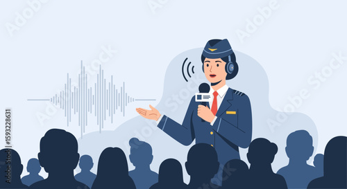 Expert Airline Official Sharing Travel Insights at Conference Event
