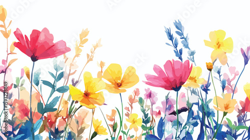 Elegant Watercolor Floral Background Bouquet