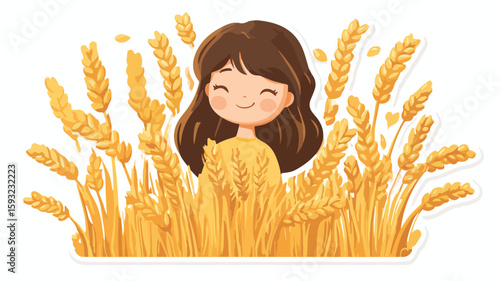 Wheat Sticker Wide Angle Centered Composition