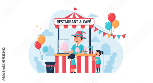 Delightful Day At Fairground With Sweet Treats And Cheerful Atmosphere