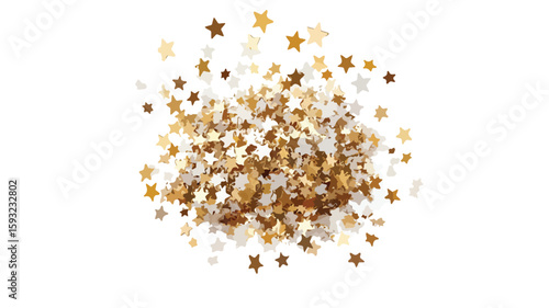 Elegant White Gold Star Confetti Illustration