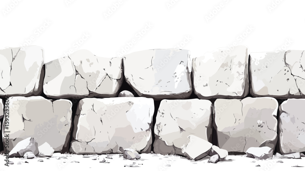 Fototapeta premium Wide Angle White Concrete Wall Centered