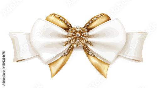 Elegant White Gold Ribbon Accessories