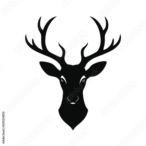 Wallpaper Mural Elegant symmetrical deer head silhouette graphic design for banners and advertisements Torontodigital.ca