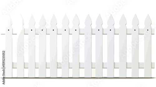 Outdoor white picket wooden fence background
