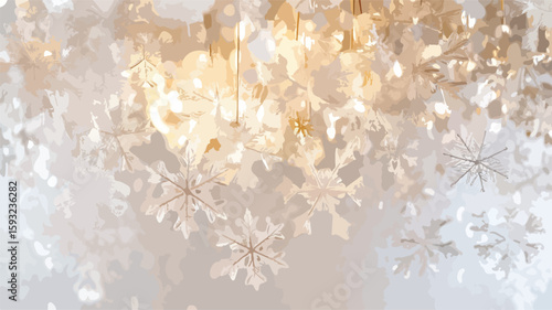 Elegant Snowflake Bokeh Chandelier Background