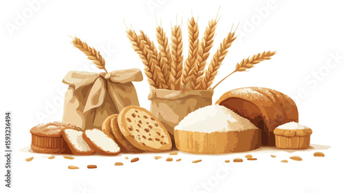 Whole Wheat Flour Powder Close-up
