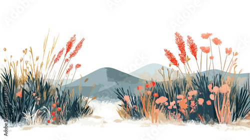 Serene Grassland Hills Outdoors Landscape View