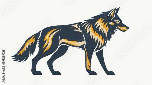 Wolf Heraldic Sign for Cards, Vector