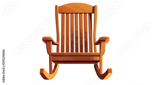 Classic Wooden Rocking Chair Centered View