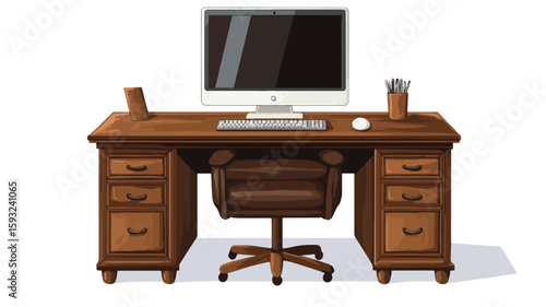 Professional Home Office Setup with Computer