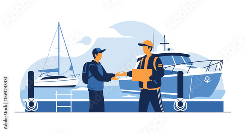 Efficient Marine Supply Chain Delivering Goods To Yacht Owners At The Dock
