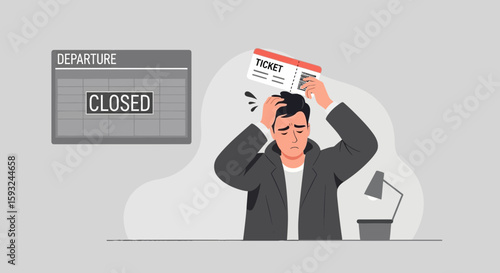 Frustrated Traveler Missed His Flight Due to Departure Closed Sign