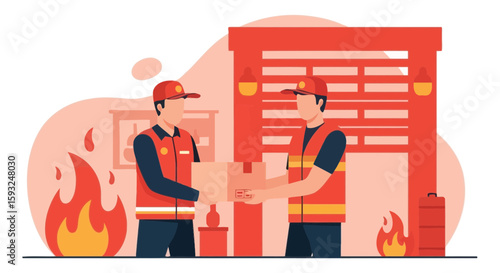 Emergency Supply Delivery Service Transferring Box With Urgency Concept Illustration