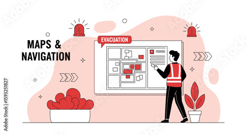 Evacuation Plan Safety Presentation For Emergency Preparedness Procedure And Navigation