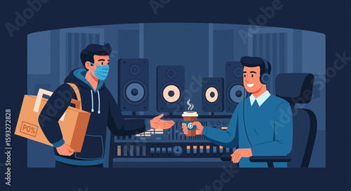 Socially Distanced Music Production With Masked Delivery In Modern Studio