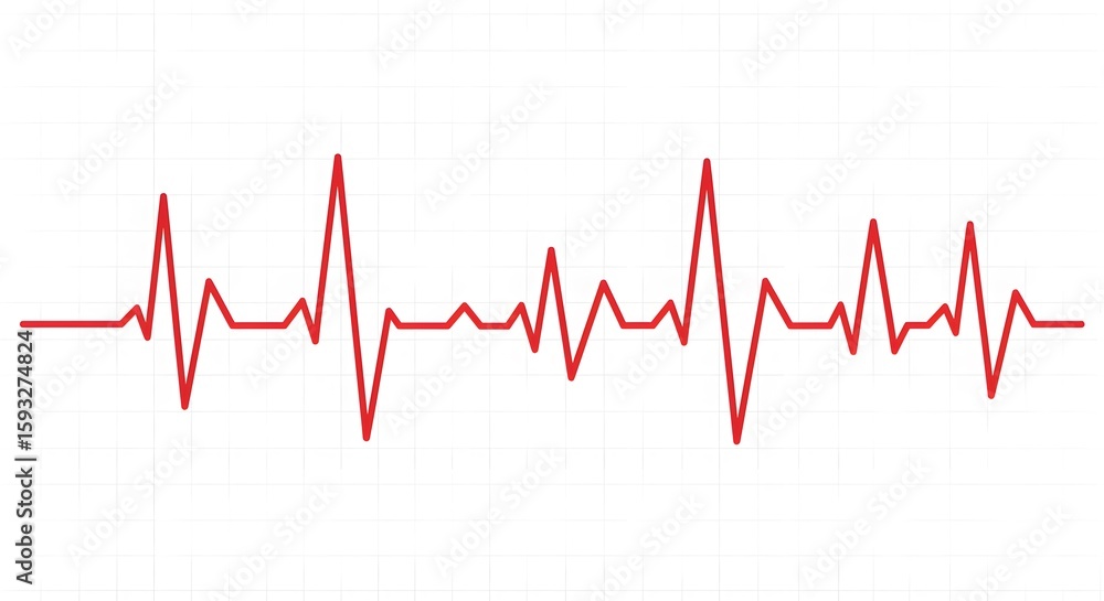 Naklejka premium Heart pulse line tracing across grid