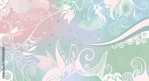 Pastel Harmony Floral Pattern Delicate Vector Design for Background Projects