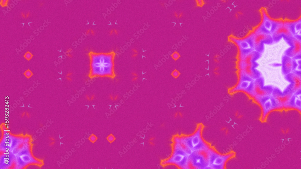 Fototapeta premium Abstract Radiant Burst with Soft Grain Texture, Symmetrical Glow Pattern in Psychedelic Style, Radiating Circular Abstract with Subtle Noise, Kaleidoscopic Starburst with Gradient Flow