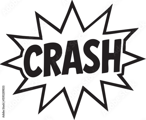 Dynamic 'Crash' Comic Text Burst – Impactful Graphic Design Element
