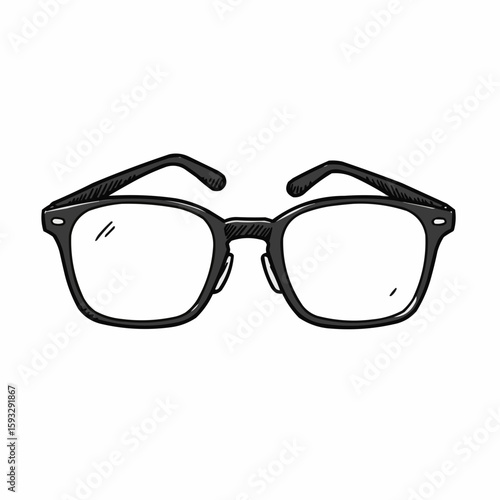Black eyeglasses with thick frames in minimalist design icon  
