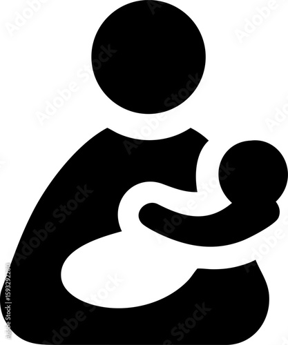 Breastfeeding mother icon. World Breast feeding Week Day design.  mother and baby illustration on white background