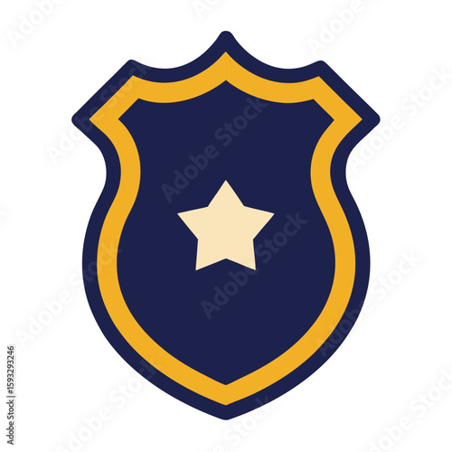 Classic police badge with star emblem