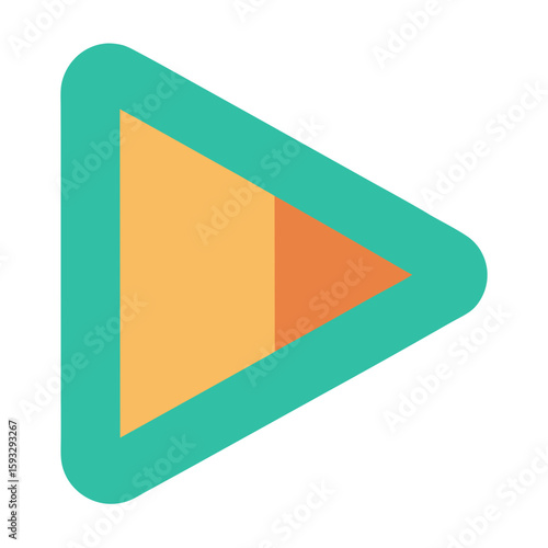 Free Download Modern play button icon with teal and orange colors - GFXLoad