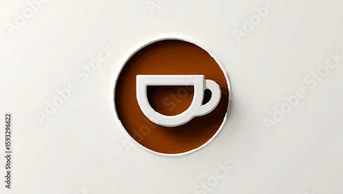 Overhead Shot of Coffee Cup on Brown Saucer

