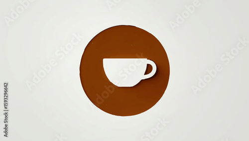 Overhead Shot of Coffee Cup on Brown Saucer


